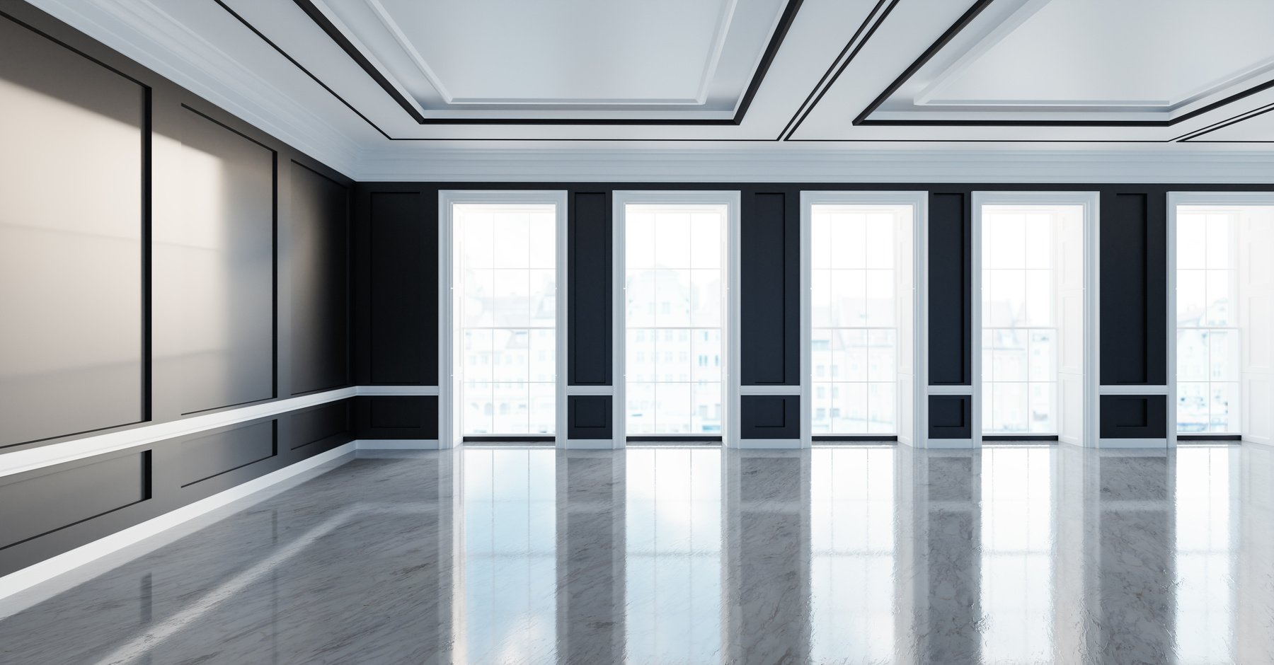 Empty Interior Apartment with Vinyl Flooring